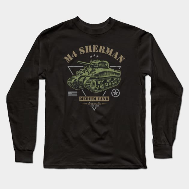 M4 Sherman WW2 Long Sleeve T-Shirt by Military Style Designs